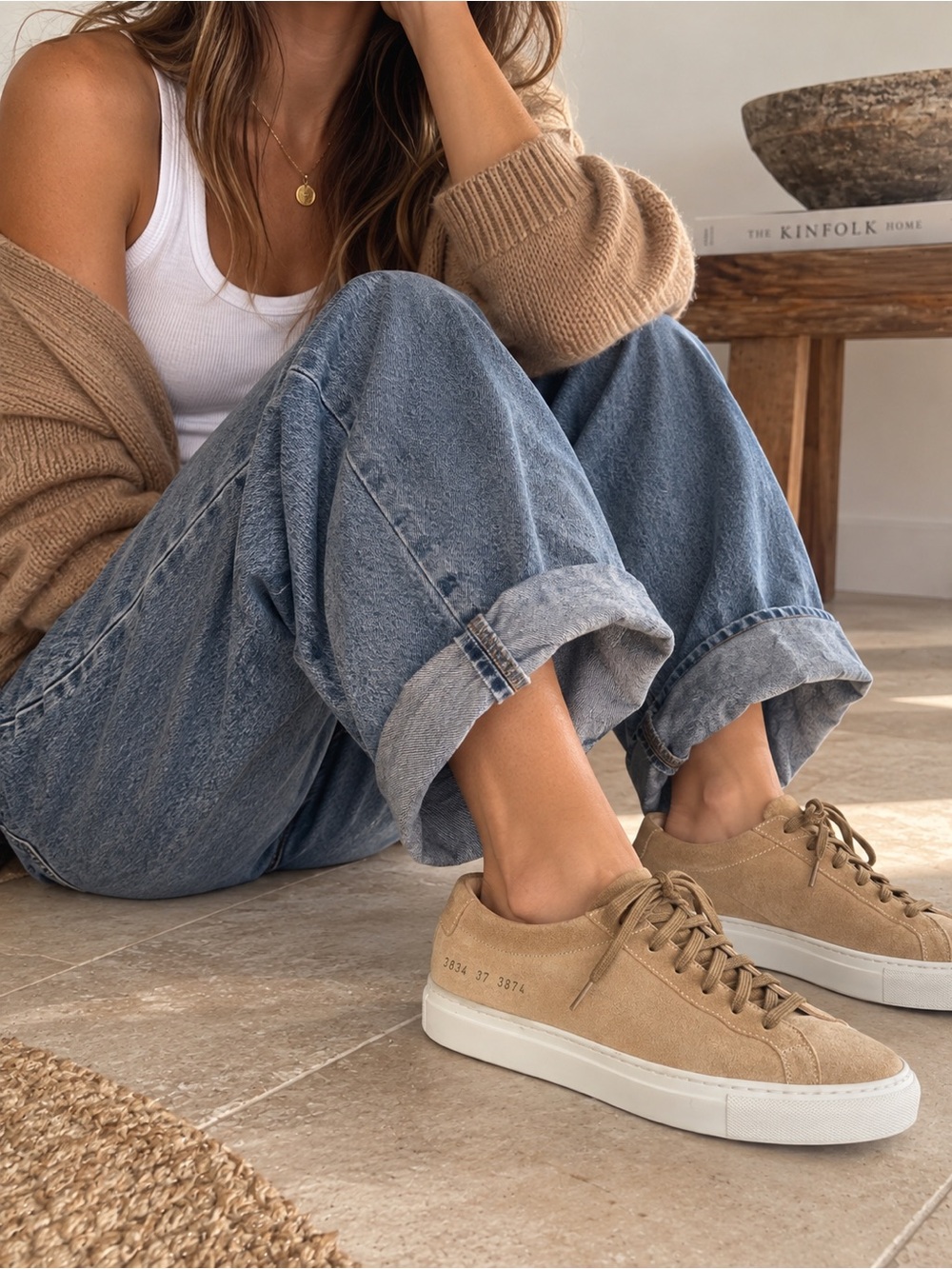 Common Projects Achilles Low Sneakers Sz 37/7 Camel Suede Italy